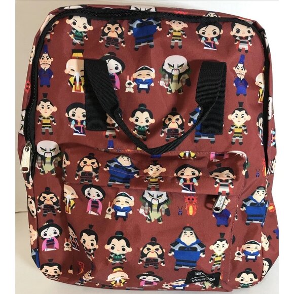 Loungefly Disney Mulan Backpack Bag Mushu Shang Shan Yu Chibi Characters Handles - Picture 1 of 11